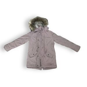 Abercrombie & Fitch Kids Girls Pink Fur-Lined Hooded Jacket Size 11/12